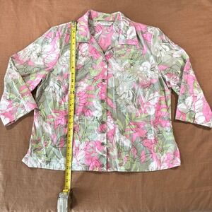 Allison Daley Pink Floral Button Up Shirt Women's Size 2XL Top Blouse